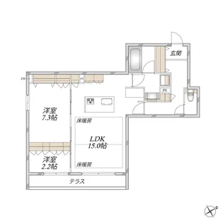 (仮称)市ノ坪メゾン【1階】の間取り