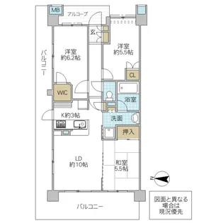 サンクレイドル勝田駅前ウィンフォート【5階】の間取り