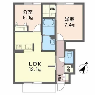 シャーメゾントミーA【1階】の間取り