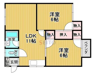 司マンション【1階】の間取り