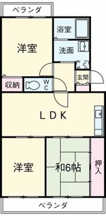 ブルースカイ大嶋【1階】の間取り