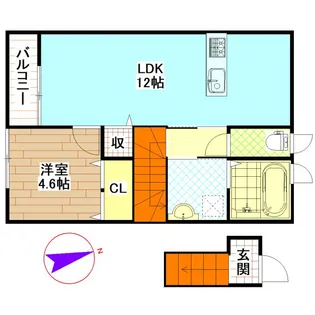 メゾン・ド・シュシュ【1階】の間取り