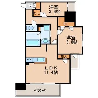 Kamiya Bldg 東桜【11階】の間取り