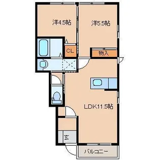 オスト蒲池【1階】の間取り