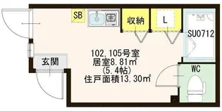 ハーモニーテラス八幡山【1階】の間取り