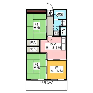 スカイハイツ東【4階】の間取り