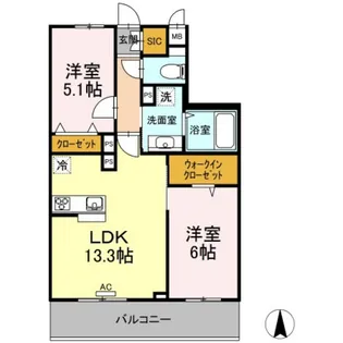 ハイロード【3階】の間取り