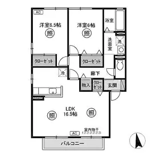 COTEAU VERT(コートヴェール)B【2階】の間取り