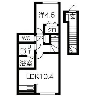 ヴィルヌーヴI、II【2階】の間取り
