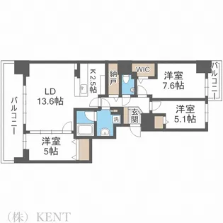 ブランズ琴似【12階】の間取り