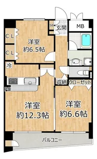 淀川ウエストタワー【7階】の間取り