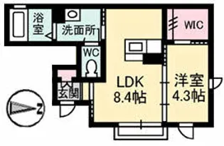 シャーメゾンナナーラ【1階】の間取り