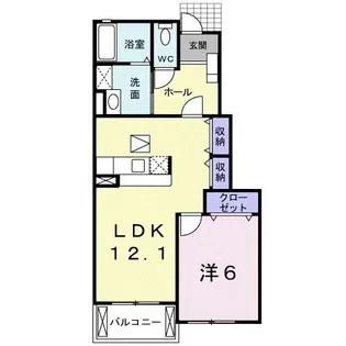 サウスリヴァーY B【1階】の間取り
