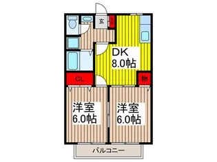 エスタンシア三室【2階】の間取り