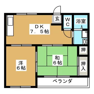 美原ハイツ【2階】の間取り