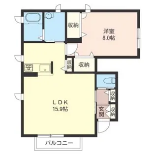 クールヴェールC【1階】の間取り