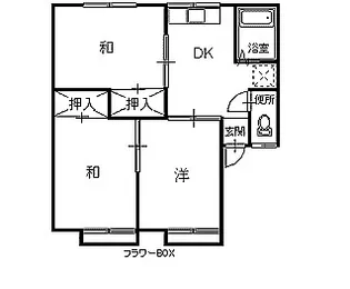 グリーンコーポ岡【2階】の間取り