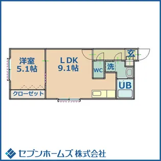 ルファール美園【4階】の間取り