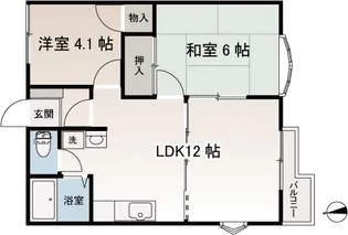 ハイツ・アスール【1階】の間取り
