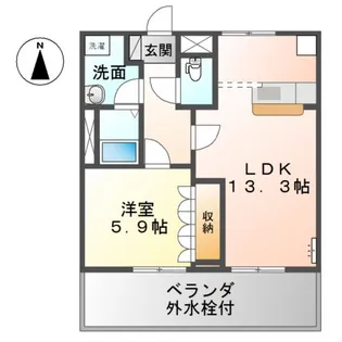 神奈川県南足柄市壗下【アパート】の間取り