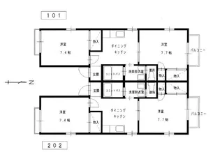ロイヤルパレスA【1階】の間取り