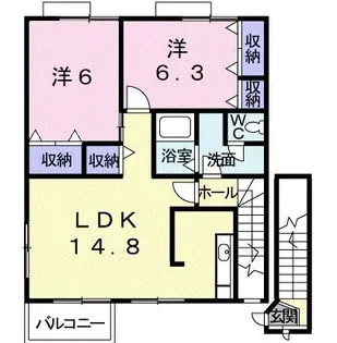 サンシャインひばりC【2階】の間取り
