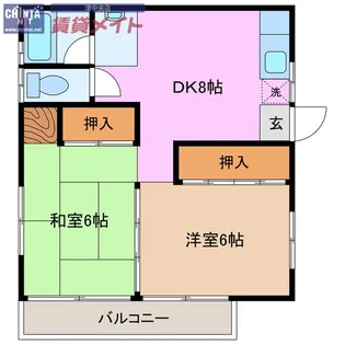 鳥居マンション【4階】の間取り