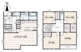東京都多摩市唐木田1【一戸建】の間取り
