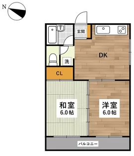 2DKの間取り画像