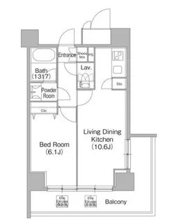 コンフォリア白金高輪【11階】の間取り