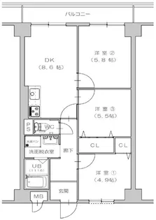 第9柴田ビル【8階】の間取り