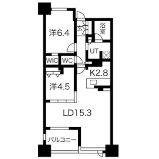 プラウドタワー仙台勾当台通【16階】の間取り