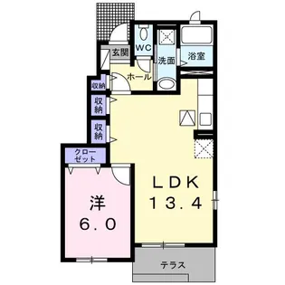 エレガンスD【1階】の間取り