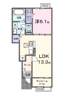 高知県香南市野市町西野【アパート】の間取り