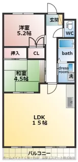 2LDKの間取り画像