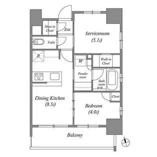 エスタート品川南大井【8階】の間取り