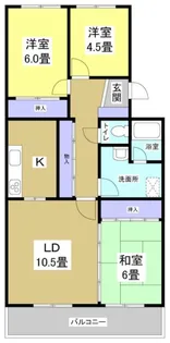 明開ハイツB【3階】の間取り