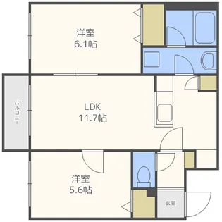 RITZ GRANDE 白石駅【4階】の間取り