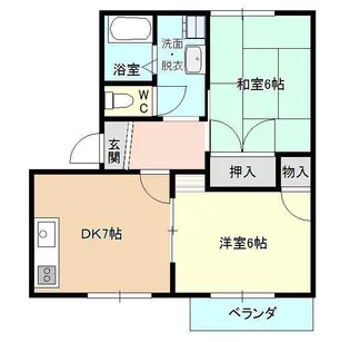 サンハイツ富士見B【1階】の間取り