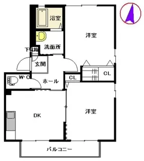 オーシャンハイツ【2階】の間取り