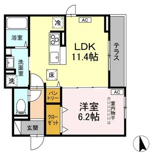 エルタスコート成田町【1階】の間取り