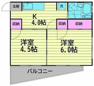 第一末広マンション【4階】の間取り