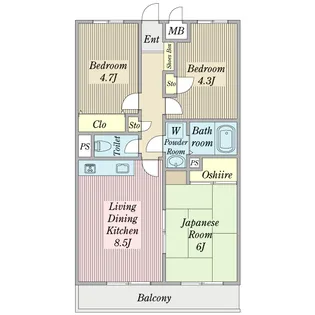 クレールS【3階】の間取り