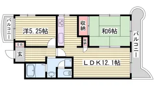 ロイヤルコーポ姫路北条【1階】の間取り