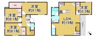 兵庫県西宮市六軒町【一戸建】の間取り