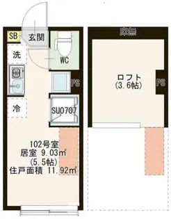 エディフィッシオ小竹向原【1階】の間取り