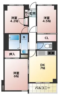 プレステージ府中【4階】の間取り