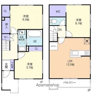 茨城県神栖市知手【アパート】の間取り