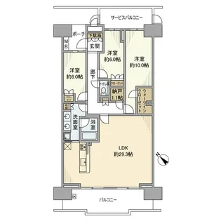 プラウド新浦安D棟【16階】の間取り