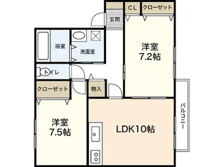 サンコート長束【1階】の間取り